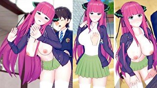 【エロゲーコイカツ！】五等分の花嫁 中野二々3DCG巨乳アニメ動画[Hentai Game Koikatsu! 5 toubun no hanayome Nin○ Nakano]