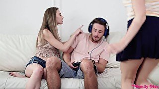 Dude wants to play some video games but his dick betrays him