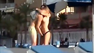 Flashing Couple Beach