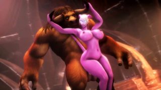 World of Warcraft Busty Draenei Rough Fucked in Every Hole