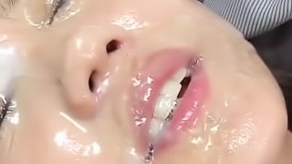 Hairy japanese gets fucked and splashed