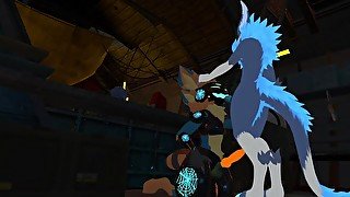 Protogen Furry gets back blown out over counter