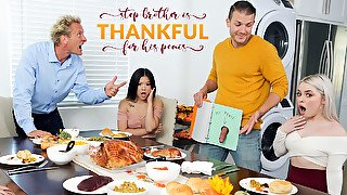 Stepbrother Is Thankful For His Penis - S22:E3 - Haley Spades, Lulu Chu - MyFamilyPies