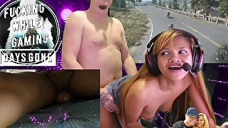 Fucking while gaming on days gone - double cam view with creampie end