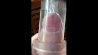 Pumped and magnified cock cumshot