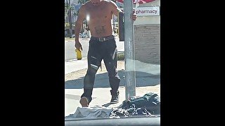 STRAIGHT homeless hombre BBC BWC got me so Horny masturbating public bathroom step grande verga