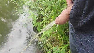 Pissing in the sacred spot by the river