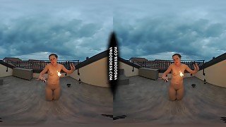 Ginger Babe Lea On Vacation Sunset Fire Dancing Hot Masturbation Fire Crotch Playing With Fire