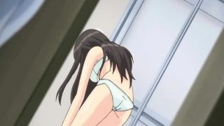 Japanese anime schoolgirl gets squeezing her tits and finger