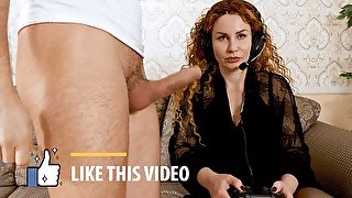 Hot granny gets naughty with a real man instead of gaming online