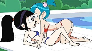 Kinky Blue-haired Cartoon Bulma Seduced And Banged Shy