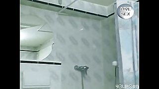 Shorthair brunette plays in the bathroom - Free Porn Videos - YouPorn