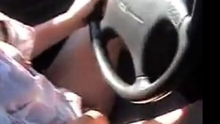 blonde girl masturbating in the car