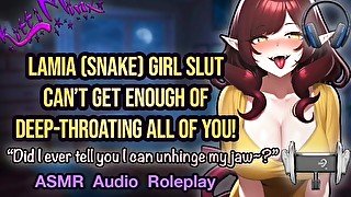 ASMR - Hot Lamia Snake Girl Slut Loves To Suck And Deepthroat Your Cock! Hentai Anime Audio Roleplay