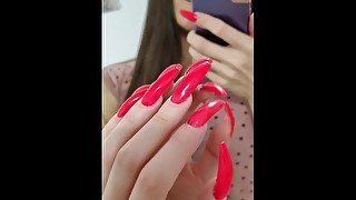 Tapping long natural nails! The sound drives you crazy