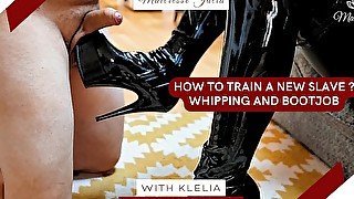 Slave Training - How to train a new slave ? whipping, pegging, bootjob - Maitresse Julia