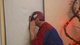 Glory Hole 4 SPIDEY sucking dick at the glory hole