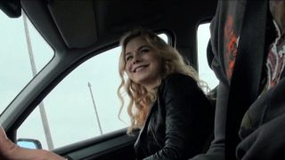 Pretty amateur blonde teen girl Nishe fucked in the car