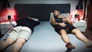 I Jerk Off My Big Cock Next To My Stepbrother While He Doesnt See - While Our Stepmother Is Away