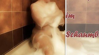 Pissing in the bubble bath