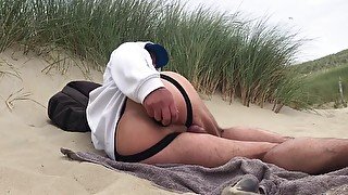 Beach Voyeurism: Public Play, Stripping, Pissing, Anal Dildo & Big Cum Load