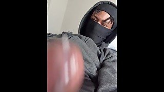 Masked man with BBC bust a full load