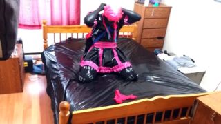 Sissy maids self bondage armbinder