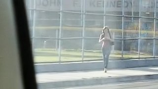 Unsuspecting hottie in tight jeans is secretly recorded in public as she walks around.