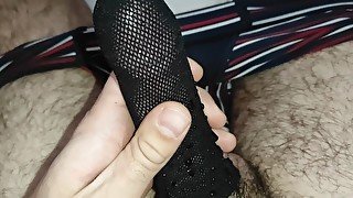 I cummed in fishnet shine sock