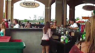 Spy sexy barmaid