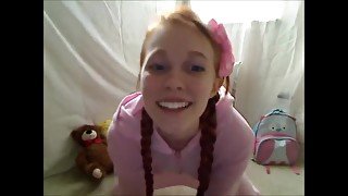 HOT teen 18+ REDHEAD DOLLY LITTLE MASTURBATES IN FOOTIE PAJAMAS