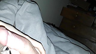 British twink blows a load in bed