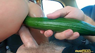 Pussy and ass fucking in the car with cock loving Amber Deen