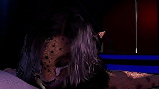 Cheetah Girl Blowjob Cum on Face Furry Cosplay better lighting reshoot