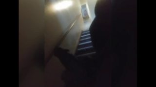 Almost caught Stroking cock in hallway of apartments