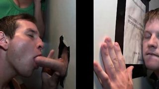 Super horny gay tricked into gay sex on gloryhole