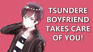 Tsundere Boyfriend Takes Care of You!(M4F)(ASMR)(Worried)(Confessions)(Lecture