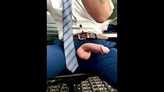 Stoking my cock during work cum shot everywhere