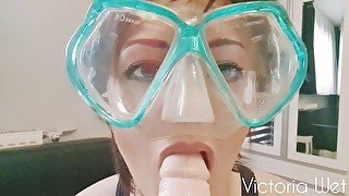 diving mask - sex machine and blowjob