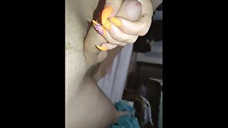 Russian talk long nails Stepmom handjob