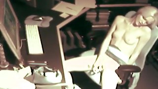 Hidden Voyeur Cam Catches Petite Blonde Masterbating at Work