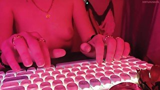 ASMR  Topless Girl Typing on Mechanical Keyboard (no talking, music from another room)