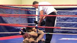 Two athletic girls get into a ring and have some pussy-licking fun