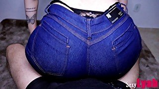 Hot Assjob Lap Dance in Jeans and then in Thongs