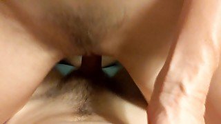 Squirting on my cock, then0 licking up her mess