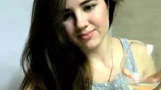 Sexy teen bouncing big boobs on webcam