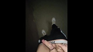 College boy wanks at the public park and cums