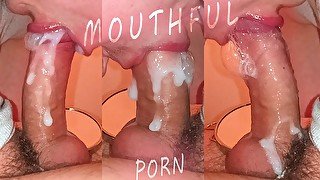 GORGEOUS SELF BLOWJOB & MOUTHFUL OF CUM