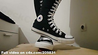 Cock Crush & Cum Black Converse High Boots