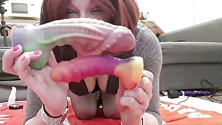 Lucy Essex CD playing with my "Spocks Cock" dildos